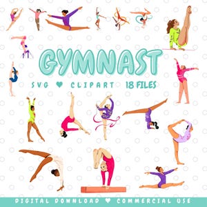 Turnster SVG, gymnastiek PNG-illustratiesbestand, gymnastiekmeisje clipart ontwerp, gymnastiek sport digitale download, gymnastiek kleurrijk meisje svg