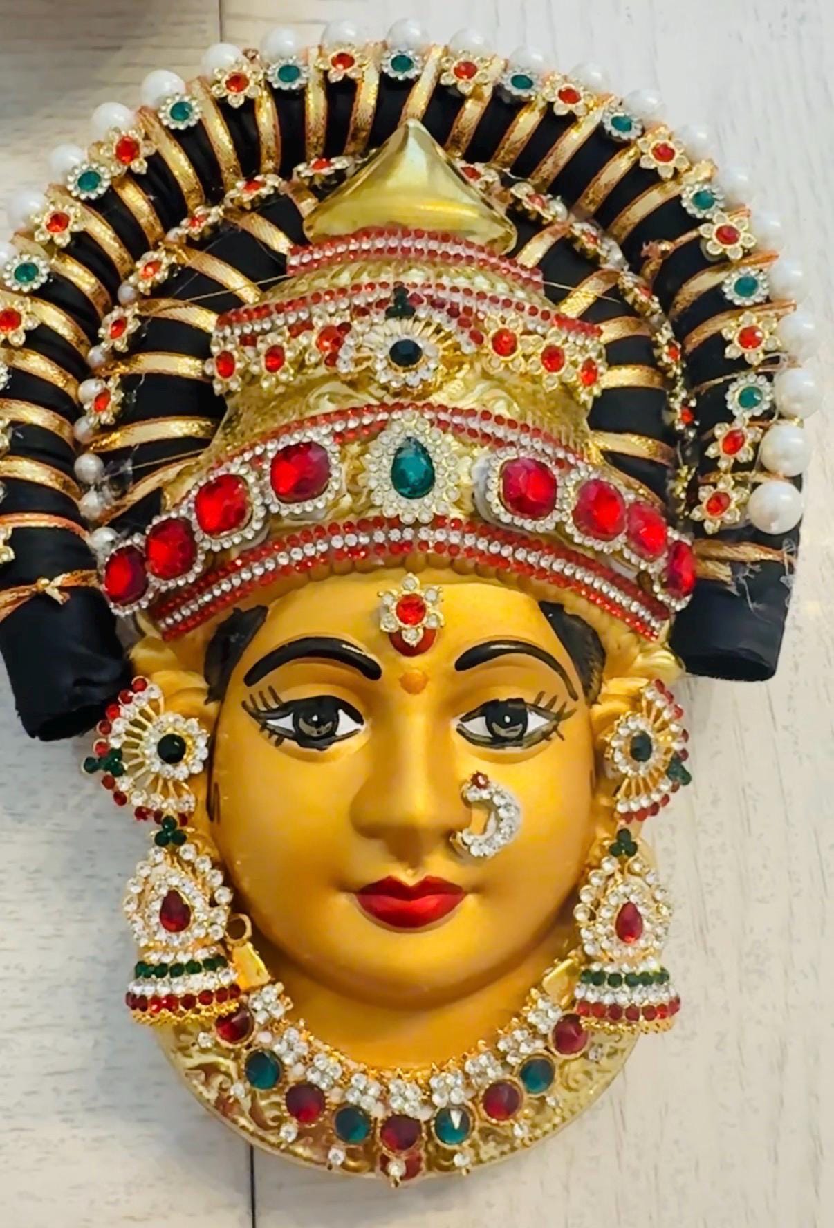 German Silver Lakshmi Face Set: Varalakshmi Pooja Coconut Holder