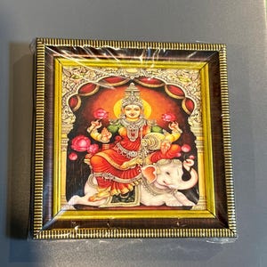 Tanjore Style Hindu God Photo Frame: Small Altar Decor