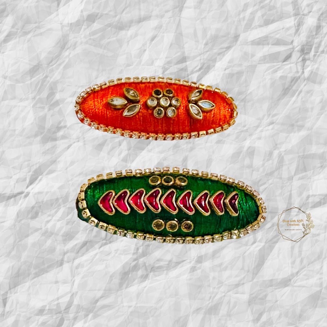 Saree Rally Pin Saree Pins | Indian Style Saree Pin | Thread and Stone Saree Pins ...