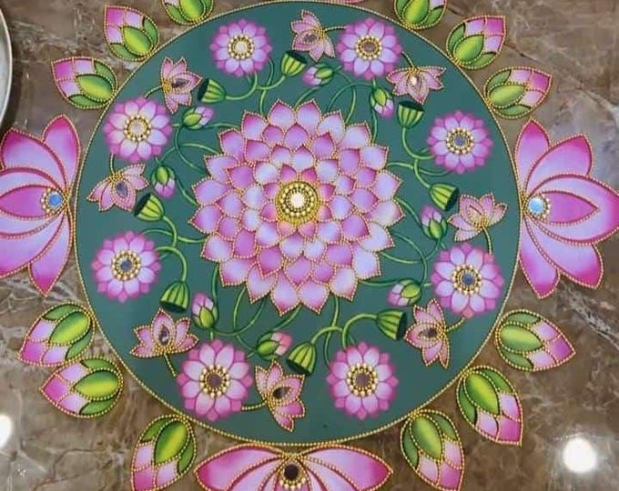 Lotus Rangoli | Deepam Rangoli | Amman Rangoli | OPF Rangoli With ...