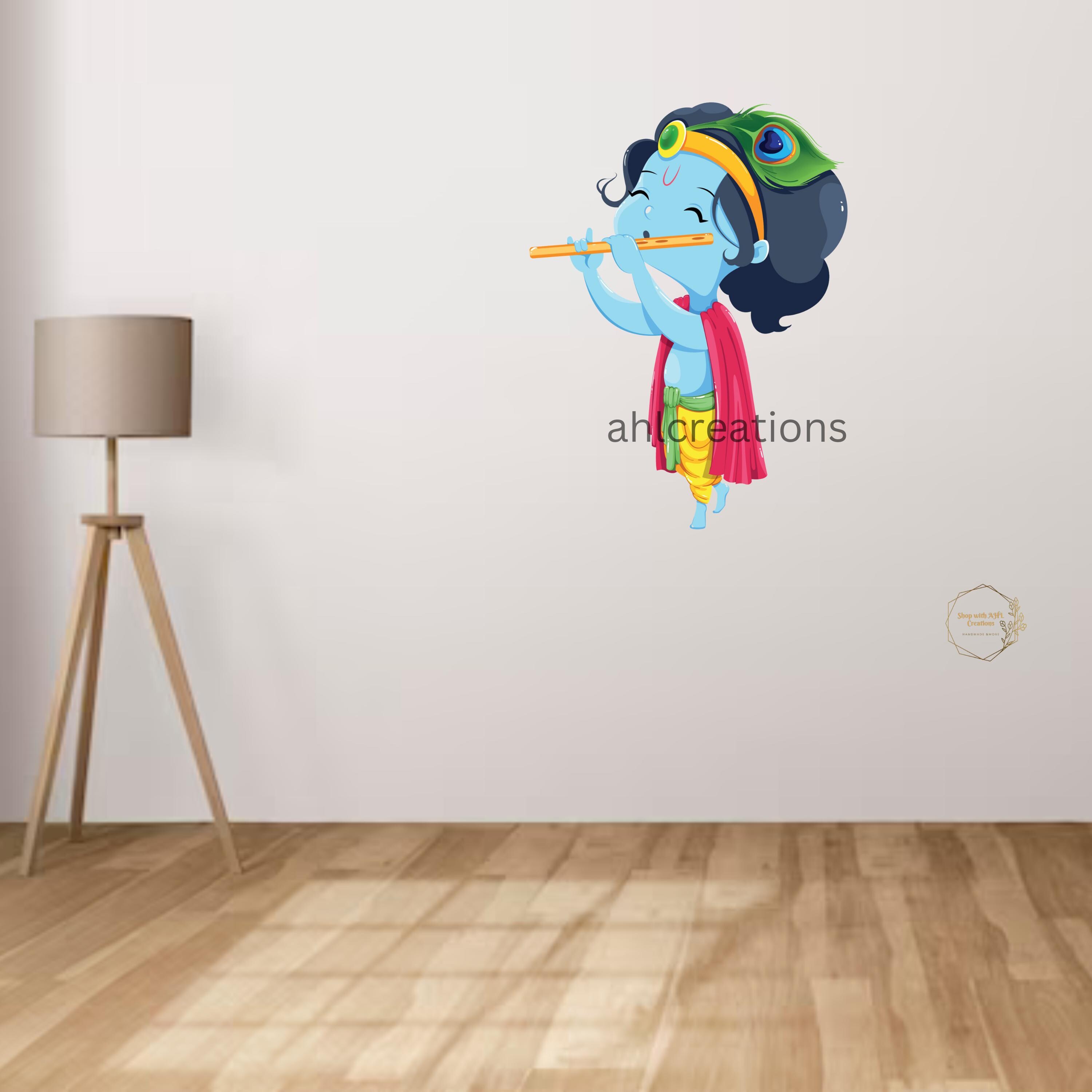 Krishna Wall Decor Vinyl Stickers | Photo Cutouts | Indian God Wall ...