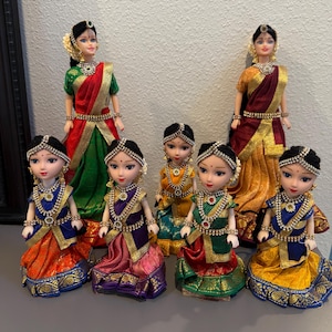 Half Saree and Dhothi function Dolls | Desi Dolls - 5" Sizing| Indian decor| South Indian Dolls for Girls  and Boys Gifting