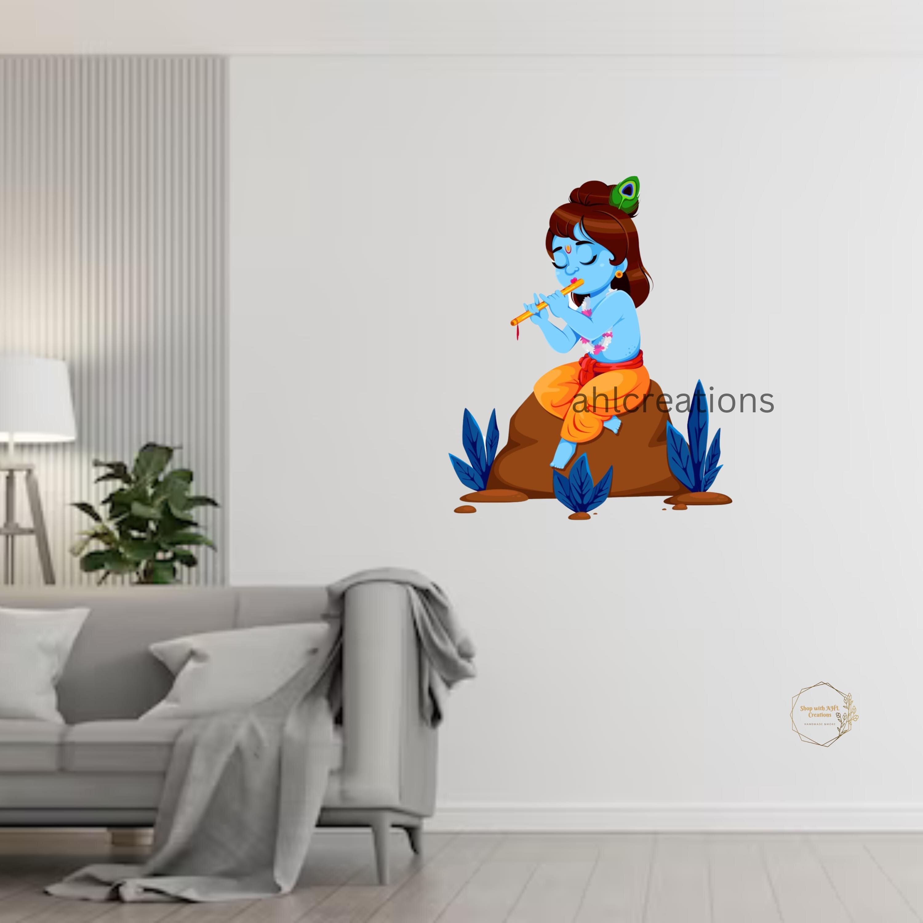 Krishna Wall Decor Vinyl Stickers | Photo Cutouts | Indian God Wall ...
