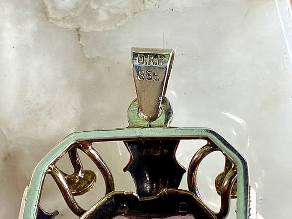 Antik Anhänger 835 Silber Amethyst // Vintage Art… - image 5