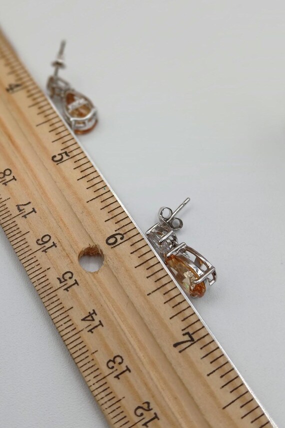 Pear Brandy Colored CZ Earrings - image 9