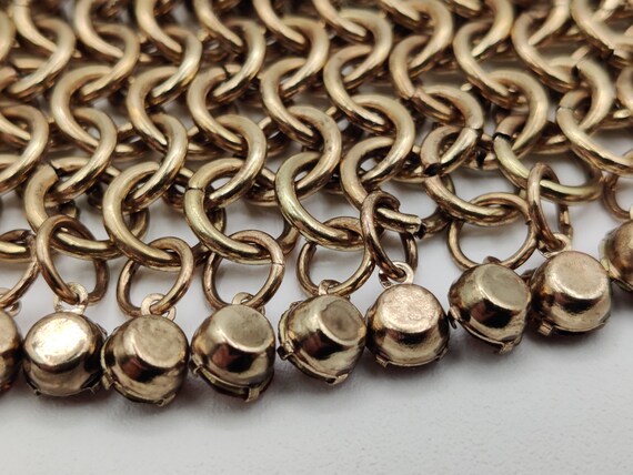 Gold and Brown Chainmail Bead Bib Necklace - image 9