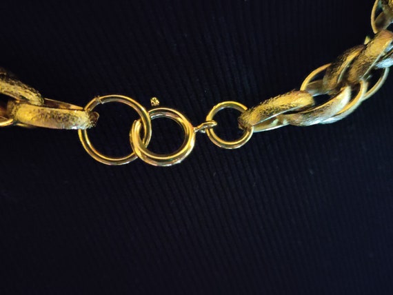 Gold Textured Rope Chain Necklace. Twisted Interl… - image 8