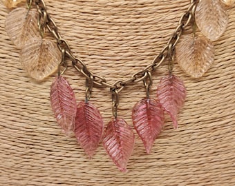 Glass Leaves Necklace