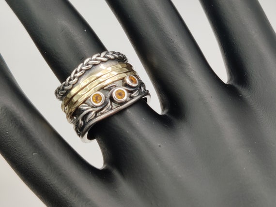 Sterling Silver and Gold  Artisan Spinner Band - image 2