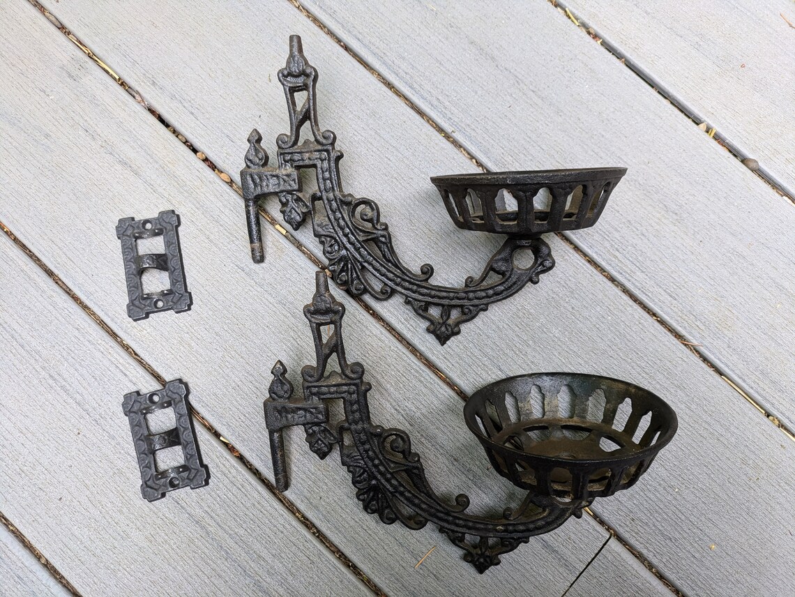 Eastlake Iron Oil Lamp Wall Sconces - Etsy