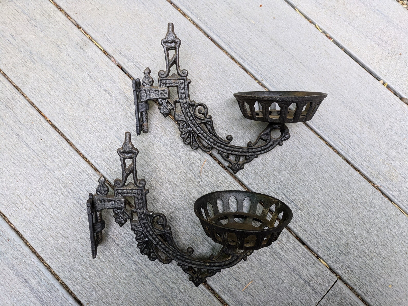 Eastlake Iron Oil Lamp Wall Sconces - Etsy