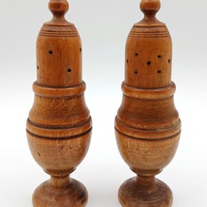 Midcentury Wooden Turned Salt and Pepper Shakers