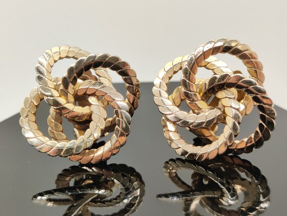 Interlocking Gold Circle Earrings - image 1