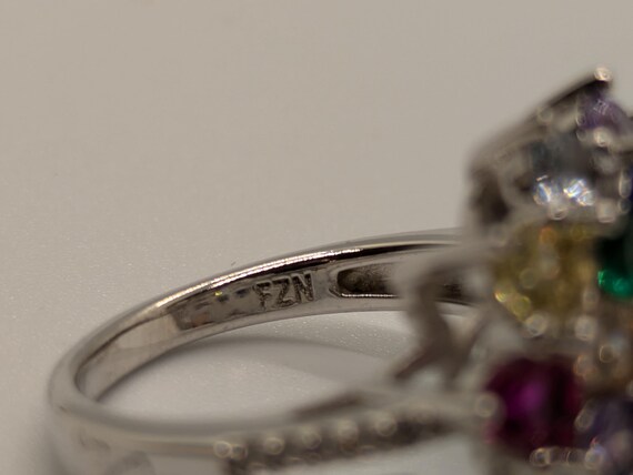 Multi Color Statement Faux SS Ring - image 10