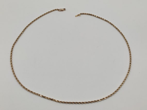 14k Solid Gold Rope Chain Necklace - image 7