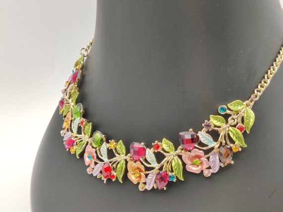 Joan Rivers Colorful Enamel Necklace and Earrings… - image 4