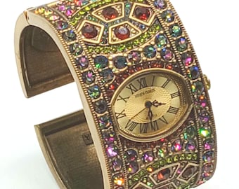 Heidi Daus Purple Stones Band Cuff Watch - Etsy display picture 1