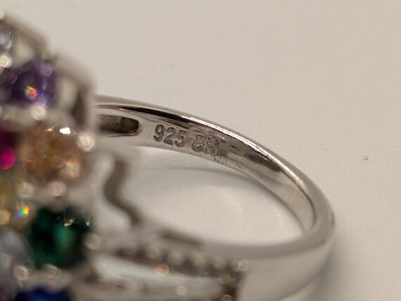 Multi Color Statement Faux SS Ring - image 9