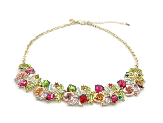 Joan Rivers Colorful Enamel Necklace and Earrings… - image 6