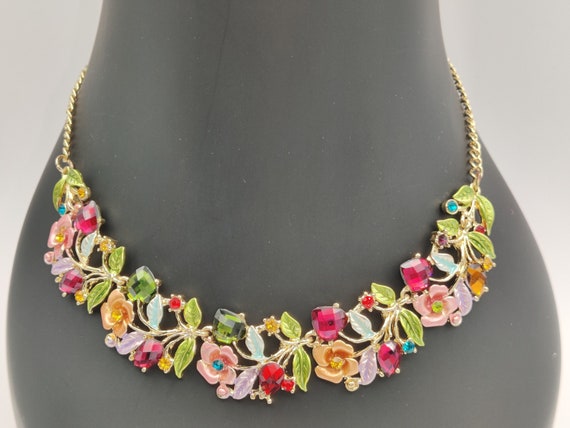 Joan Rivers Colorful Enamel Necklace and Earrings… - image 3