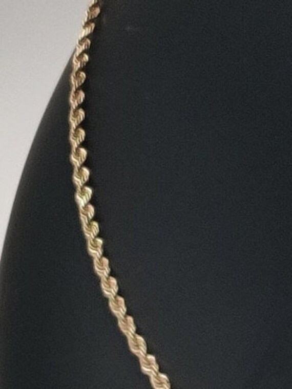 14k Solid Gold Rope Chain Necklace - image 5