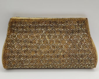 Gold Beaded Fancy Clutch