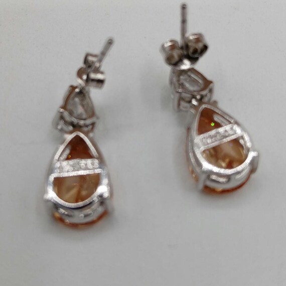 Pear Brandy Colored CZ Earrings - image 7