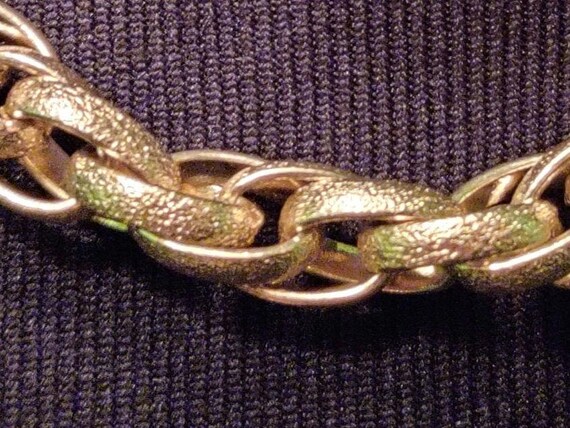 Gold Textured Rope Chain Necklace. Twisted Interl… - image 3