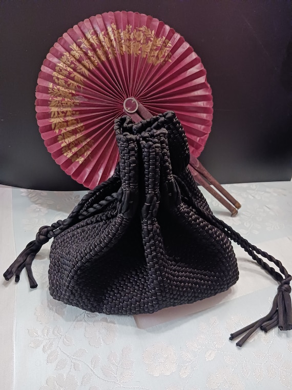 Edwardian Mourning purse and fan