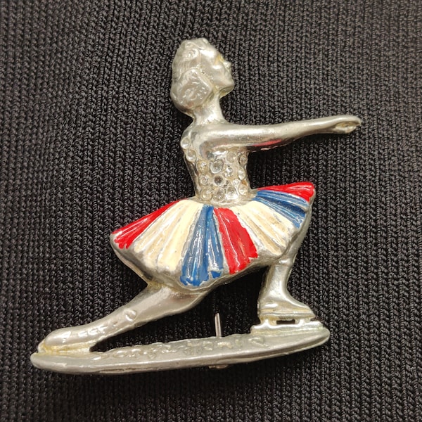 Sonja Henie Brooch / 1930s Norwegian Figure Skater / Olympic Champion / Hollywood Star