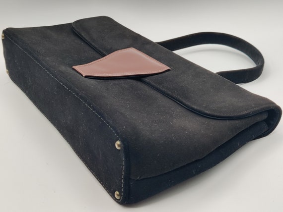 Pretty Brand Black Brown Leather Handbag - image 5