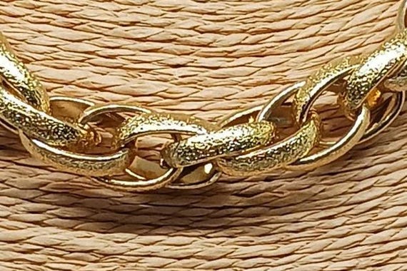 Gold Textured Rope Chain Necklace. Twisted Interl… - image 5