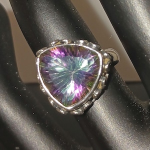 Mystic Topaz Trillion Cut Ring