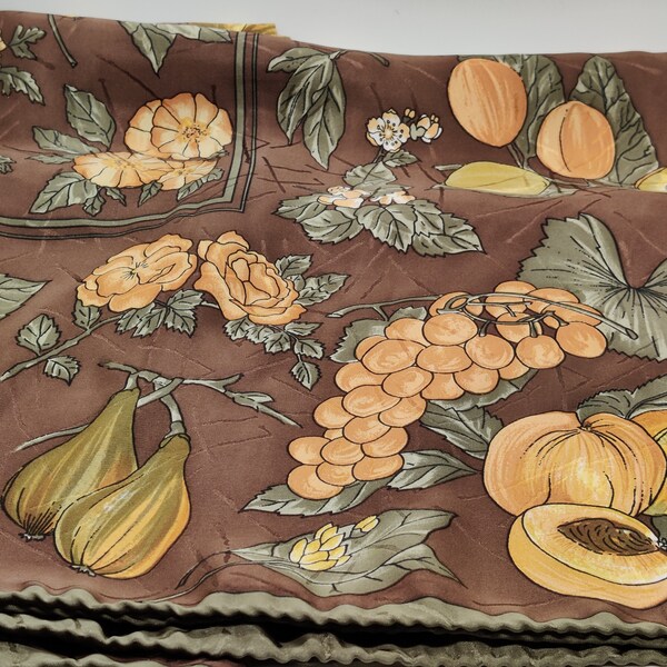 Hand Rolled Italian Silk Scarf / Autumnal Beauty