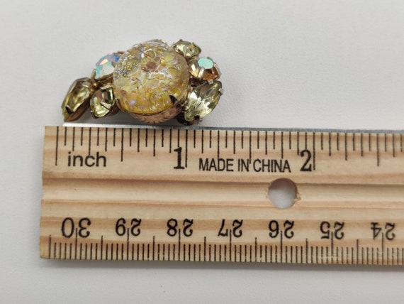 Fancy Confetti Bead and Rhinestone Clip on Earrin… - image 7