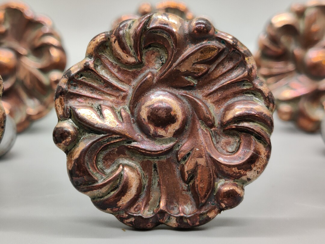 MCM French Provincial Metal Drawer Knobs/pulls. Set of 6. RDCA 1960