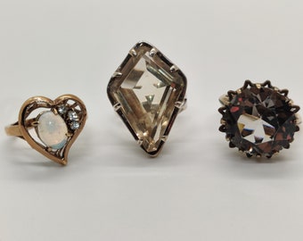 Sterling and Gold Vintage Rings