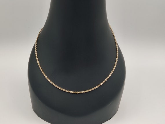 14k Solid Gold Rope Chain Necklace - image 4