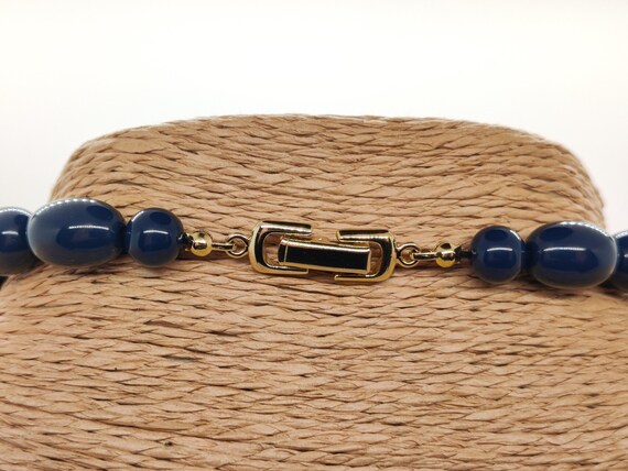 Navy and Gold Beaded Necklace - image 4