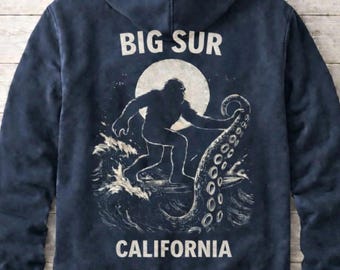 Big Sur California Bigfoot Hoodie – Comfort Colors® Back Graphic Pullover