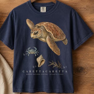Turtle Lover Gift, Marine Life Shirt, Coastal Shirt, Loggerhead Sea Turtle Tee, Ocean Lover Gift, Comfort Colors Tee