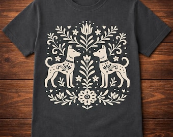 Xoloitzcuintli Shirt, Xolo Dog Folk Art Tee, Comfort Colors Graphic Shirt, Mexican Hairless Dog Gift