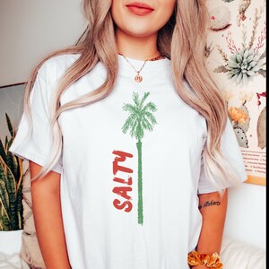 Comfort Colors, Salty Beach Shirt, Summer Shirt, Summer Vibes Shirt For Women, Palm Tshirt, Beach T Shirt, Summer Tee, Beach Shirt