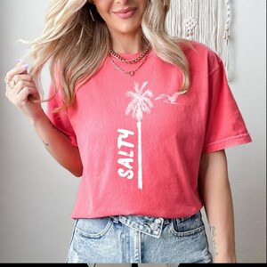Comfort Colors, Salty Beach Shirt, Summer Shirt, Summer Vibes Shirt For Women, Palm Tshirt, Beach T Shirt, Summer Tee, Beach Shirt