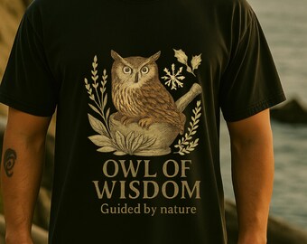 Owl of Wisdom Tee, Supplement Lover Gift, Vitamin Wellness Shirt for Men or Women, Holistic Health Gift, Natural Healing Nature Tee