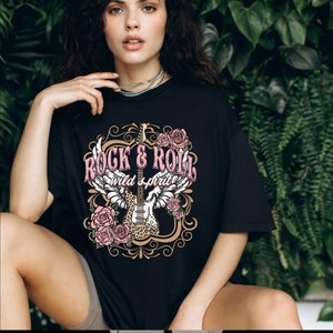 Comfort Colors, Rock n Roll Tee, Shirt, Vintage Style Rock and Roll shirt, Guitar shirt, Rock & Roll t-shirt, Music lover tee, Lets Rock
