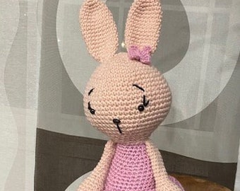 Pink Easter Bunny Crochet Stuffed Animal