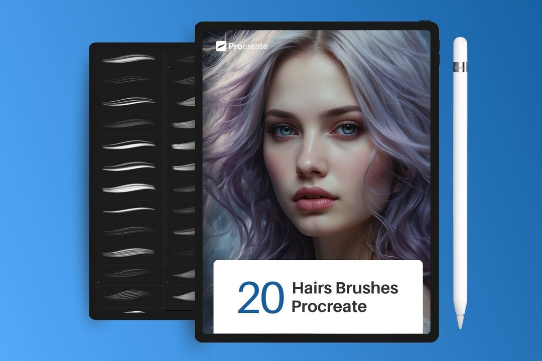 20 Hairs Brushes Procreate Curly Hair Procreate Brushes Etsy