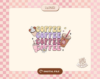 Café retrô Valentine PNG: Design de sublimação incrível (download digital)